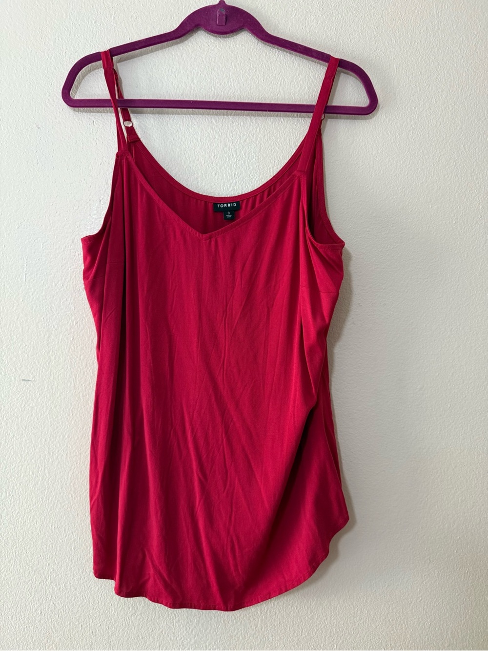 Torrid Red V-Neck Adjustable Strap Tank Top